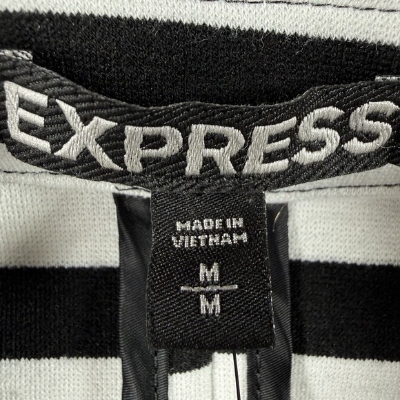 Express Blazer Womens M Ponte Knit Striped Jacket 1 Button Office Career NWT - Picture 5 of 12